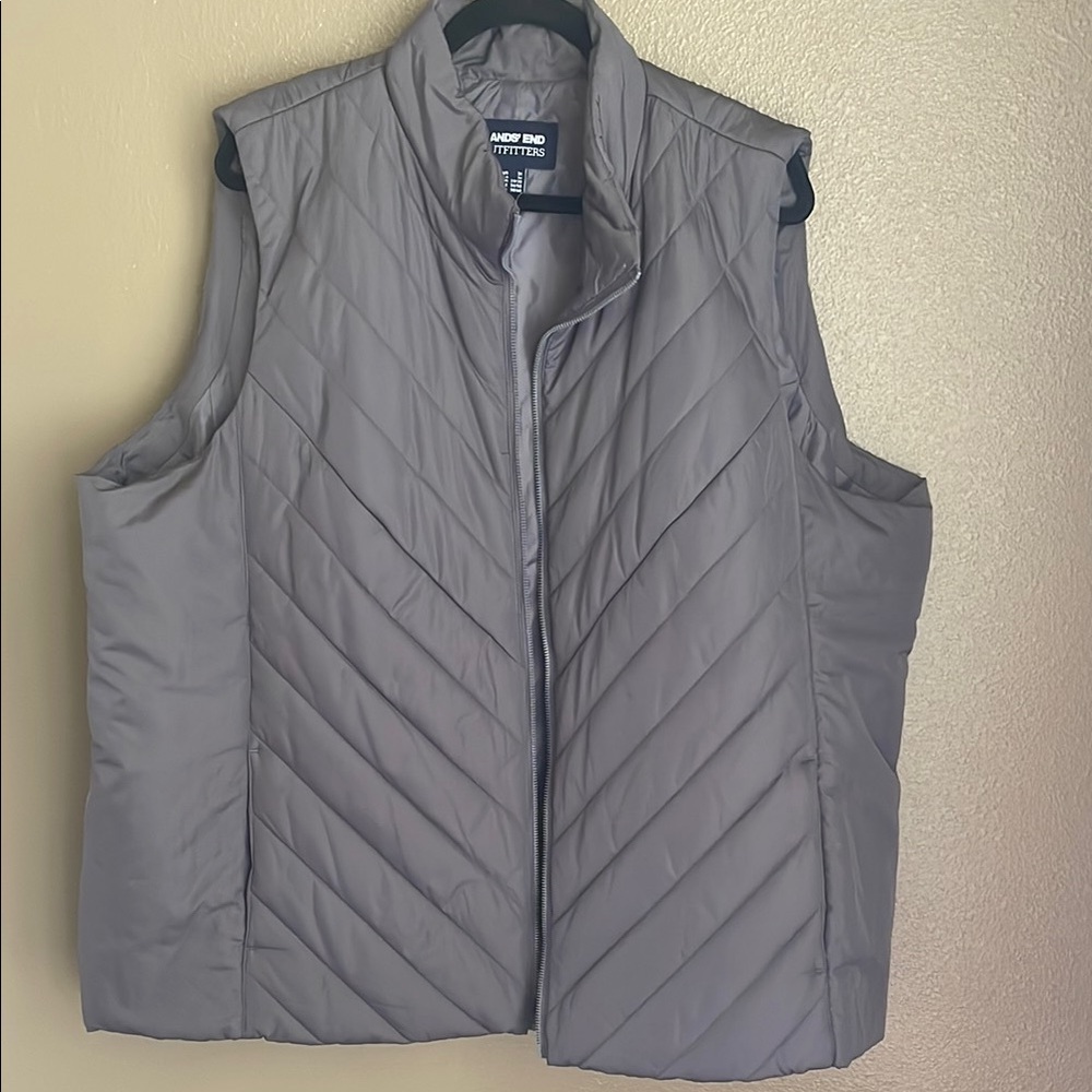 Lands End Gray Quilted Vest